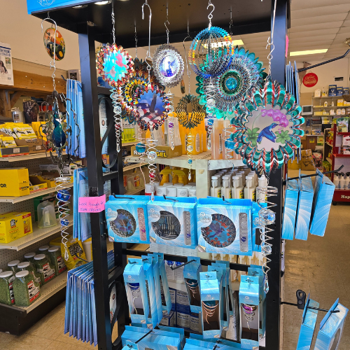 Wind chimes inside of North Arkansas Farm Supply