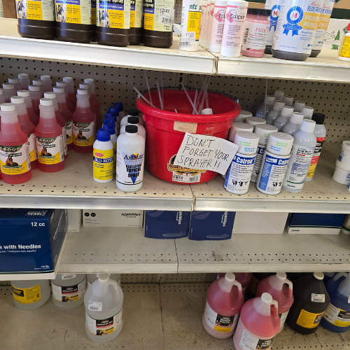 Animal health supplies inside of North Arkansas Farm Supply