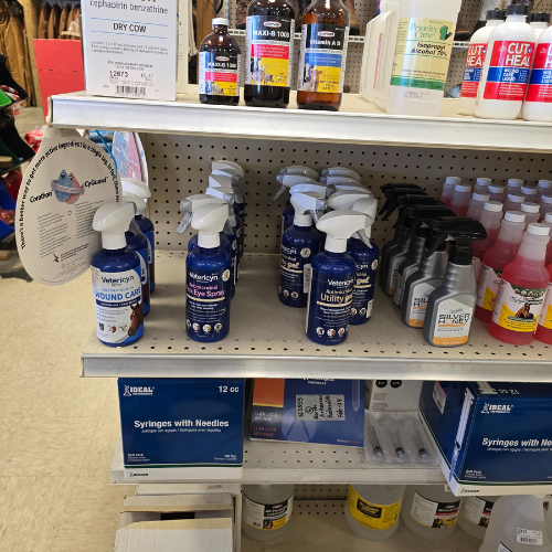 Animal health supplies inside of North Arkansas Farm Supply