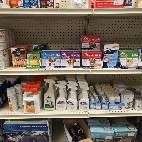 Pet supplies inside of North Arkansas Farm Supply