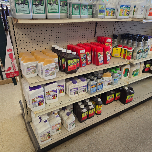 Lawn and garden supplies inside of North Arkansas Farm Supply