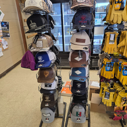 Hats inside of North Arkansas Farm Supply