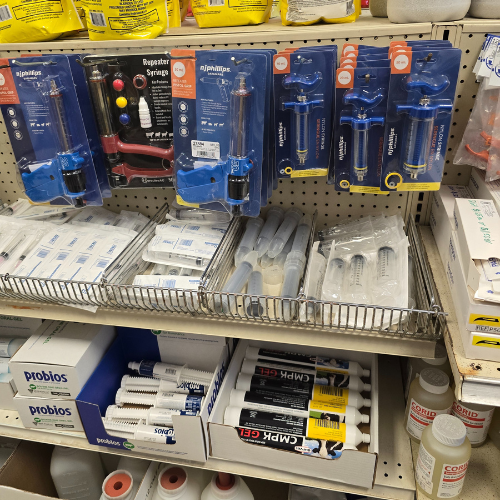 Animal health supplies inside of North Arkansas Farm Supply